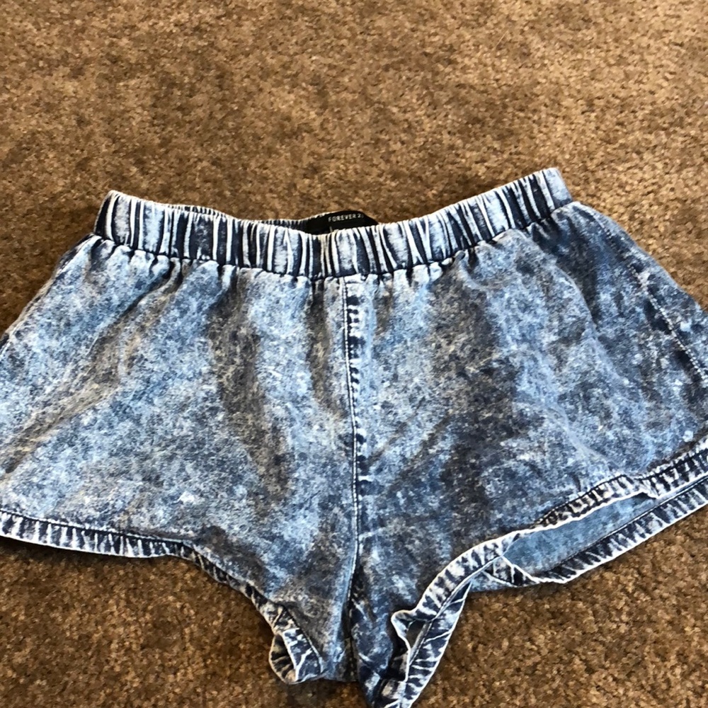 Fake jean jean shorts